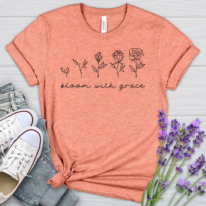 Bloom With Grace Flower Evolution Heathered Tee