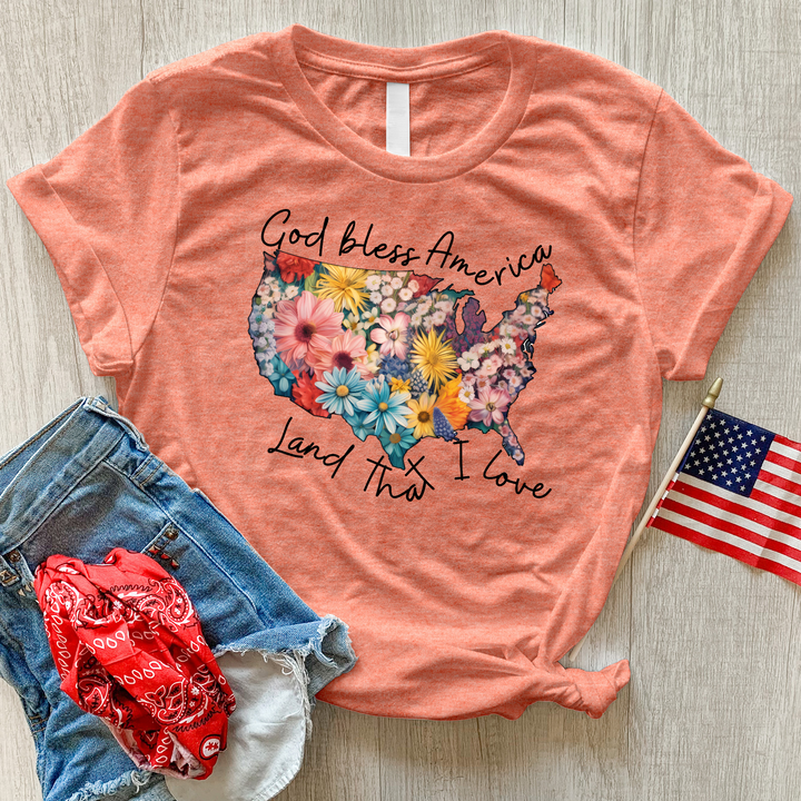 Land That I Love Flower Heathered Tee