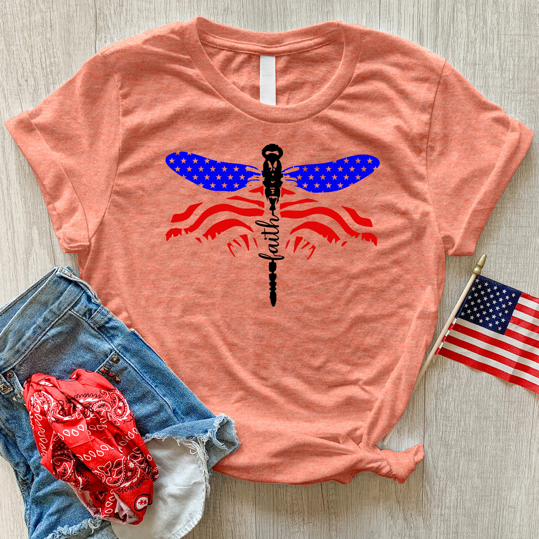 American Faith Dragonfly Heathered Tee