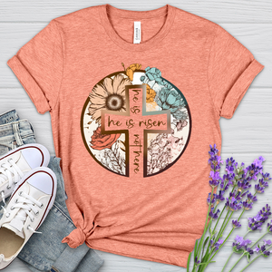 He Is Risen Cross Heathered Tee