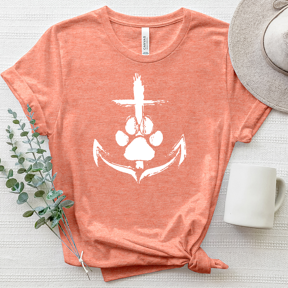 Anchor Paw Print Heathered Tee