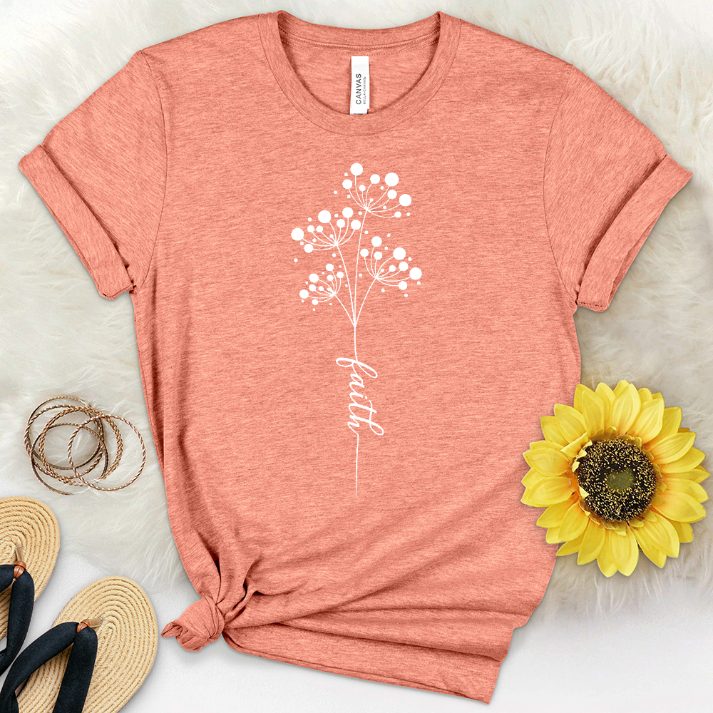 Faith Dandelion Bouquet Heathered Tee