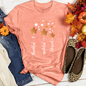 TGB Floating Leaves Heathered Tee