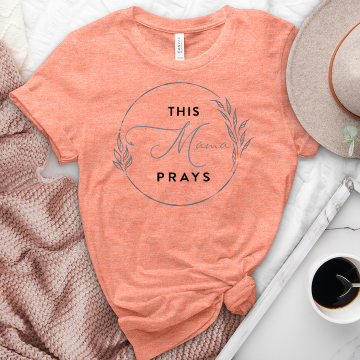 This Mama Prayers Circle Wreath Heathered Tee