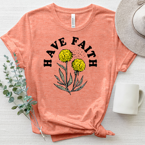 Have Faith Dandelion Heathered Tee