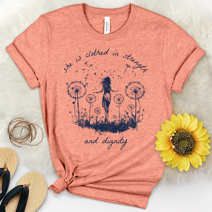 Angelic Wings in a Garden Heathered Tee