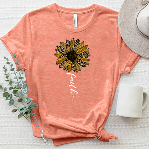 Faith Leopard Flower Stem Heathered Tee