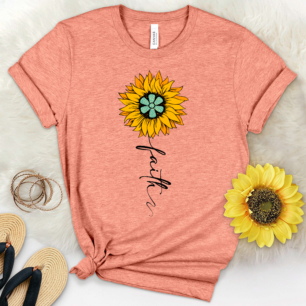 Faith Star Sunflower Heathered Tee