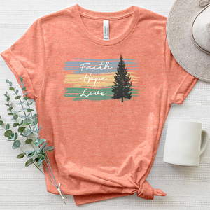 Faith Hope Love Watercolor Heathered Tee