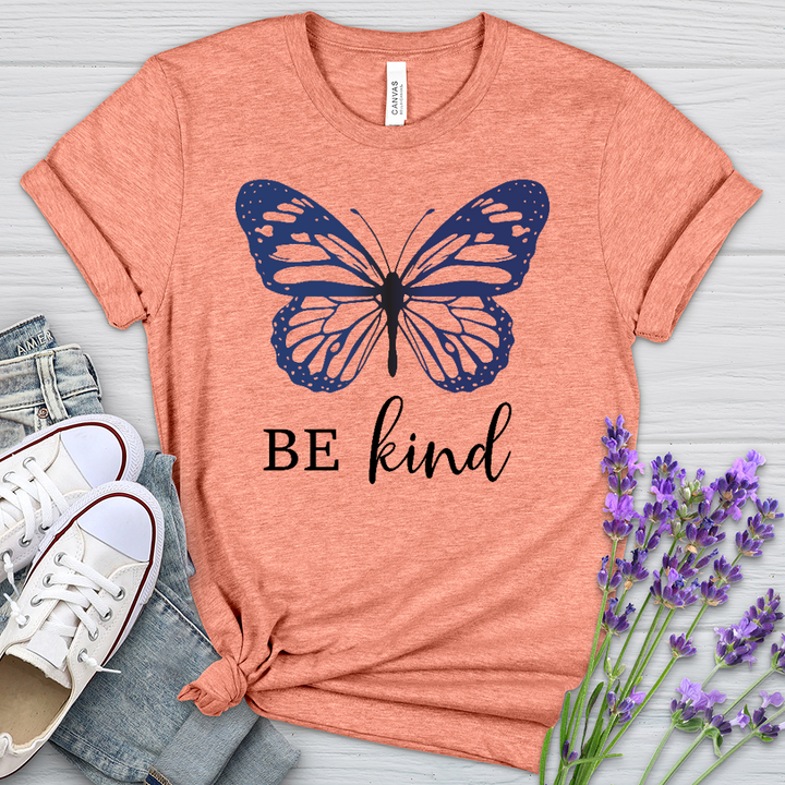 Be Kind Butterfly Heathered Tee