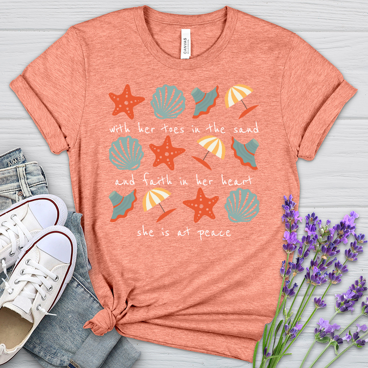 She Is at Peace Beach Heathered Tee