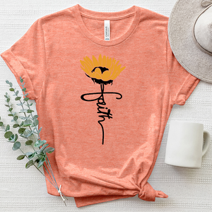 Faith Sunflower Stem Heathered Tee