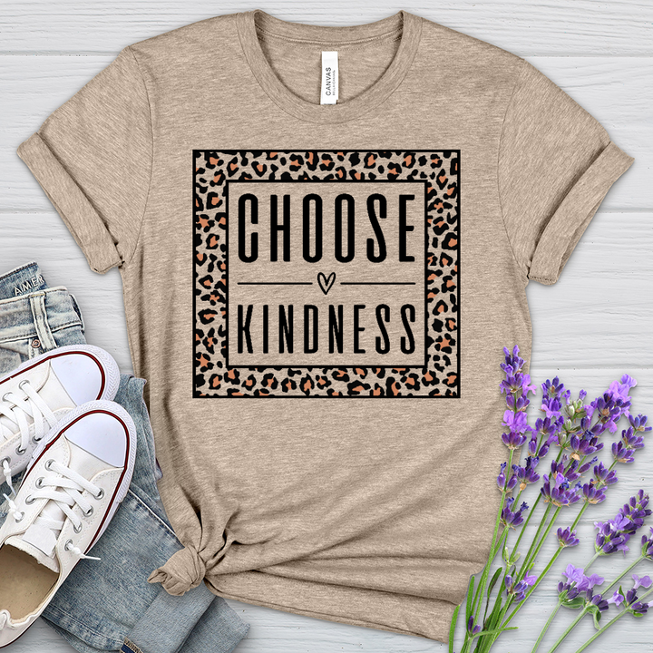 Choose Kindness Leopard Heathered Tee