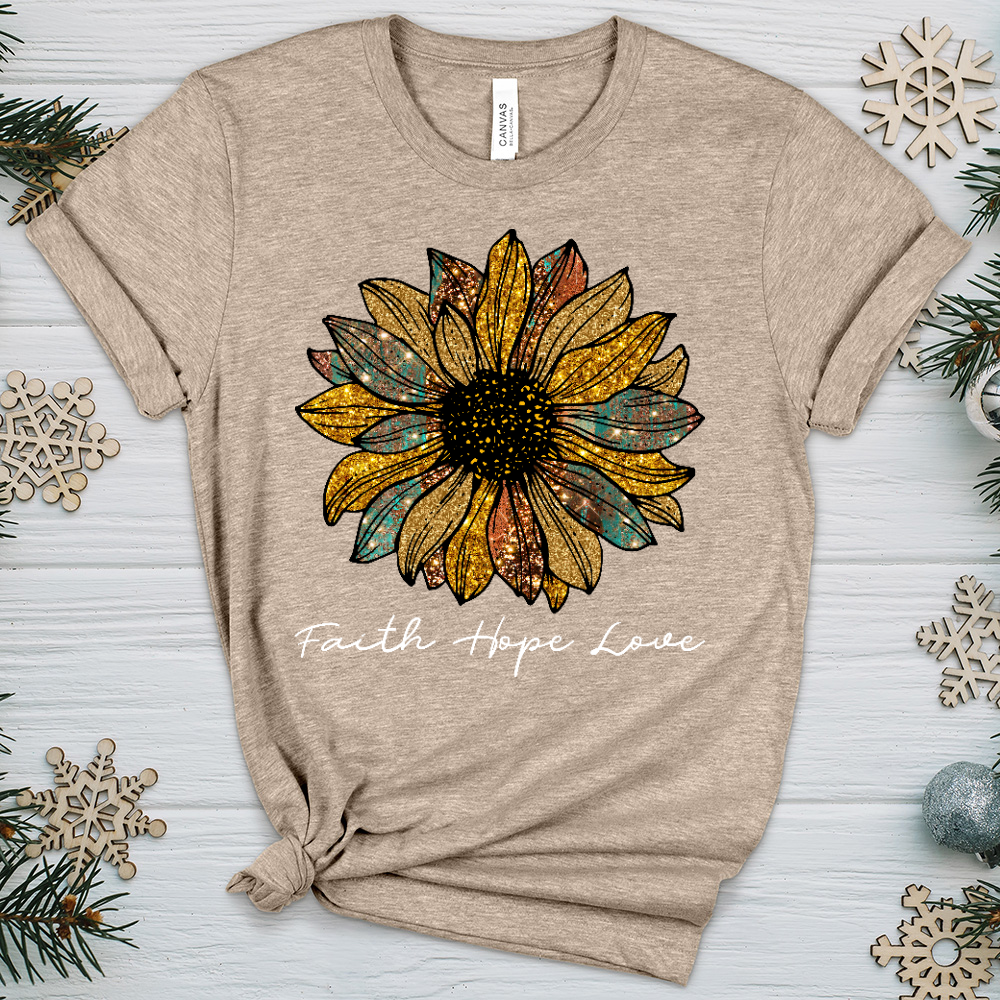 Faith Hope Love Sunflower V1 Tee