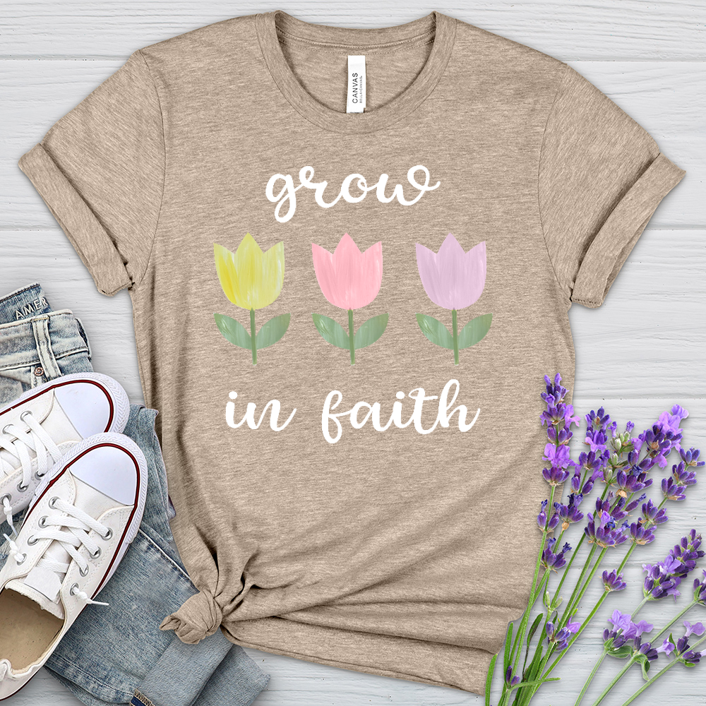 Grow In Faith Heathered Tee