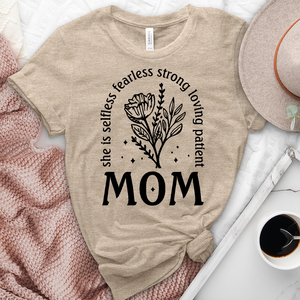 She Is Mom Flower Heathered Tee