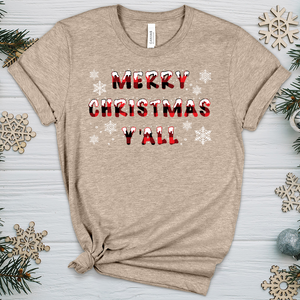 Melting Christmas Letters Heathered Tee