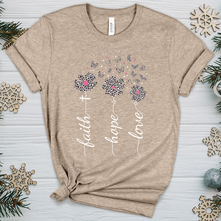 Faith Hope Love Floral V8 Heathered Tee