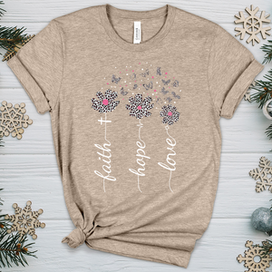 Faith Hope Love Floral V8 Heathered Tee