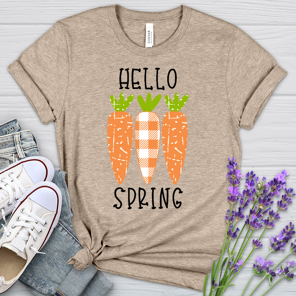 Hello Spring Carrots Heathered Tee
