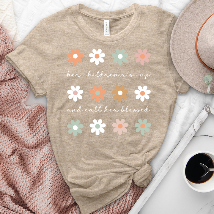 Her Children Boho Flowers Heathered Tee