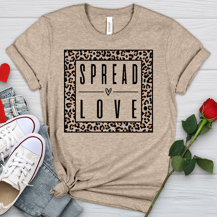 Spread Love Leopard Outline Heathered Tee