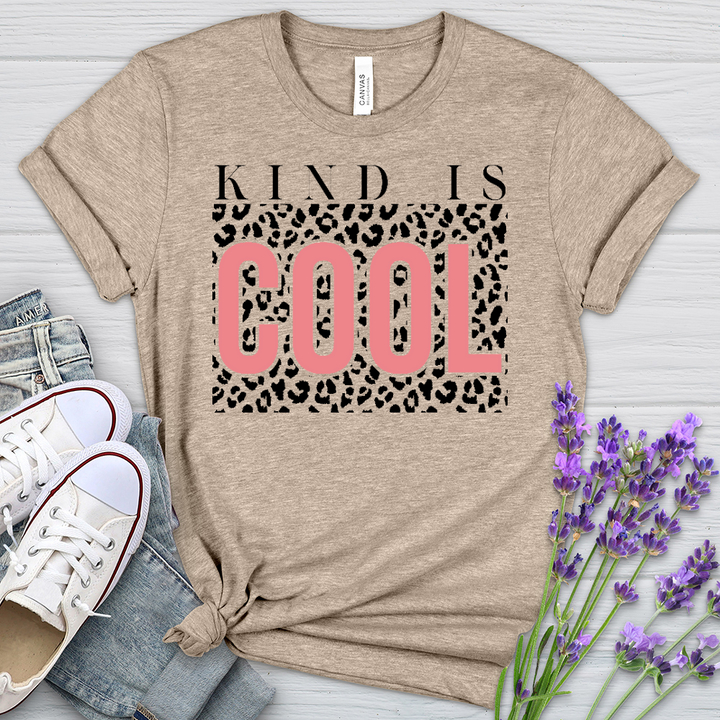 Kind Is Cool Leopard Heathered Tee