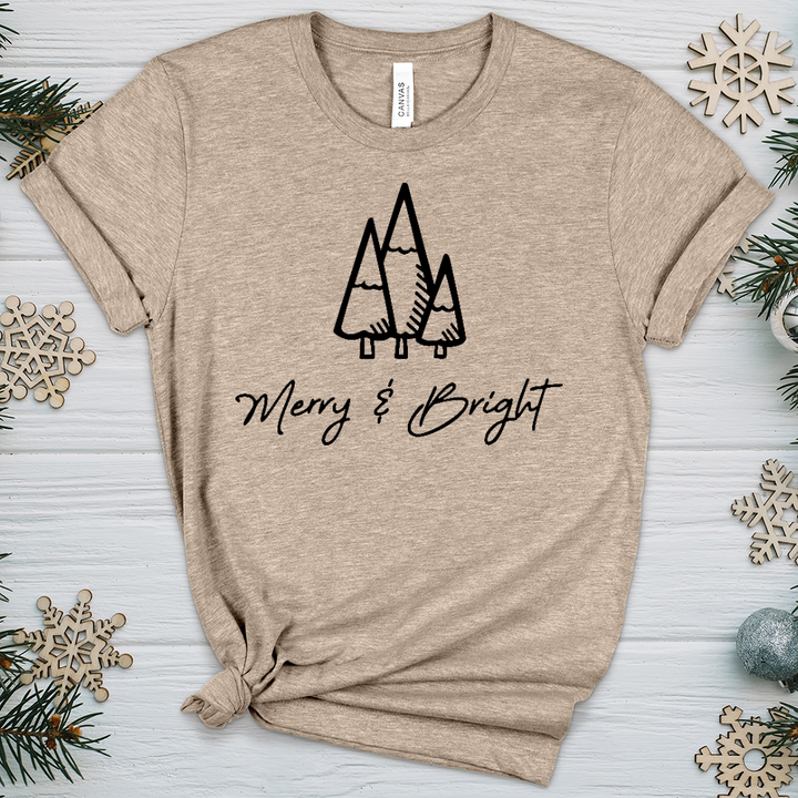 Merry & Bright Black Heathered Tee