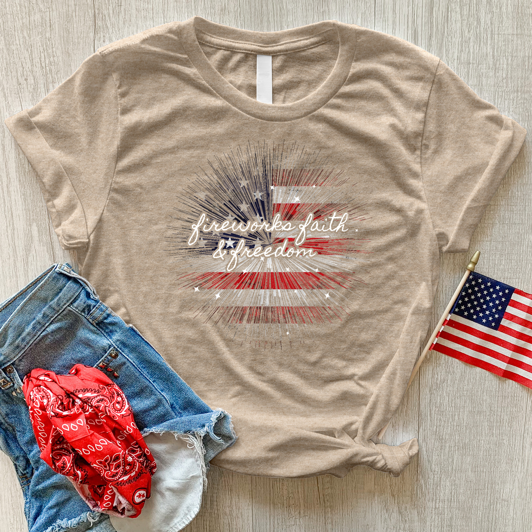 Fireworks Faith & Freedom Heathered Tee