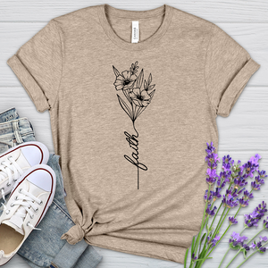 Faith Spring Flower Bouquet Heathered Tee