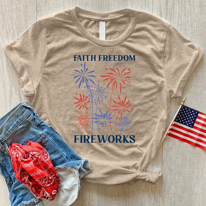 Faith & Fireworks Garden Heathered Tee