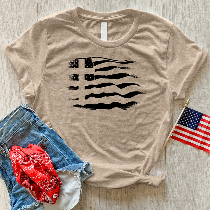 Flag & Cross Heathered Tee