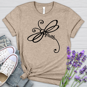 Faith Dragonfly Word Art Heathered Tee