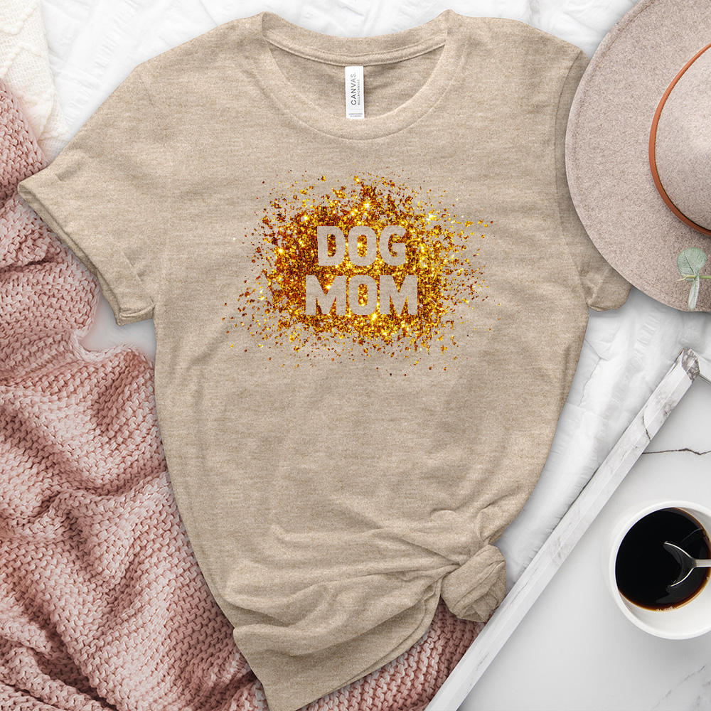 Gold Dog Mom Heathered Tee