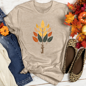 Vintage Autumn Leaf Trio Heathered Tee