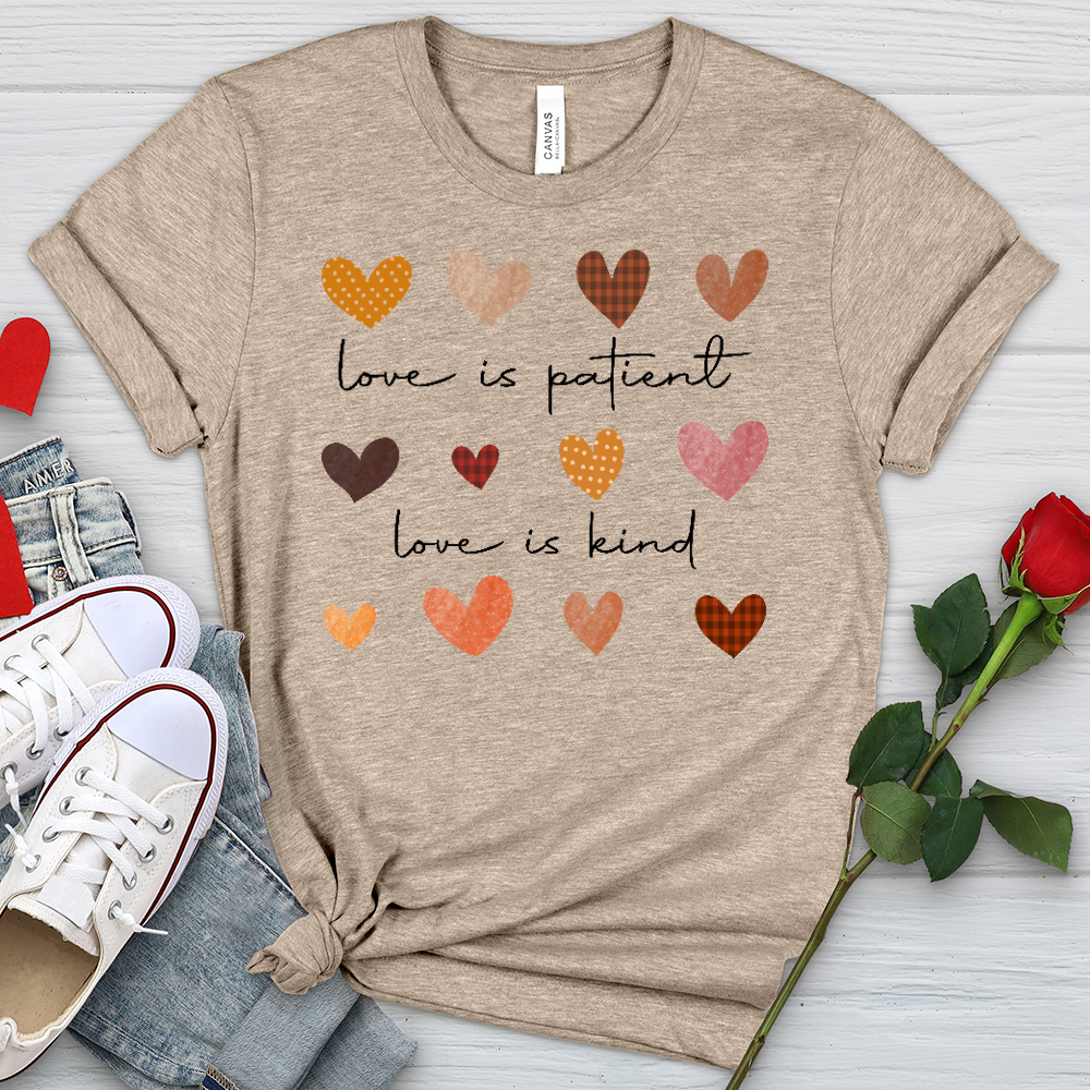 Autumn Heart Patterns Heathered Tee