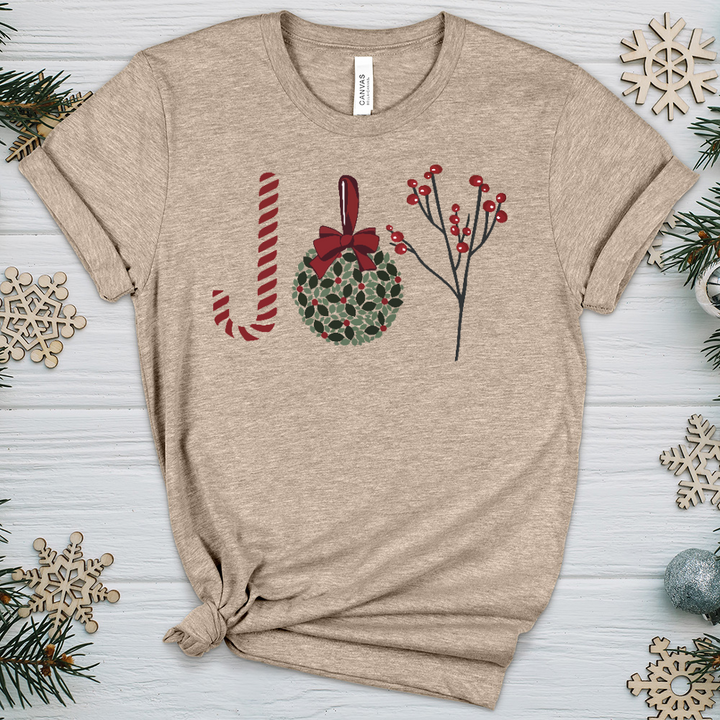 Joy Candy Cane Heathered Tee