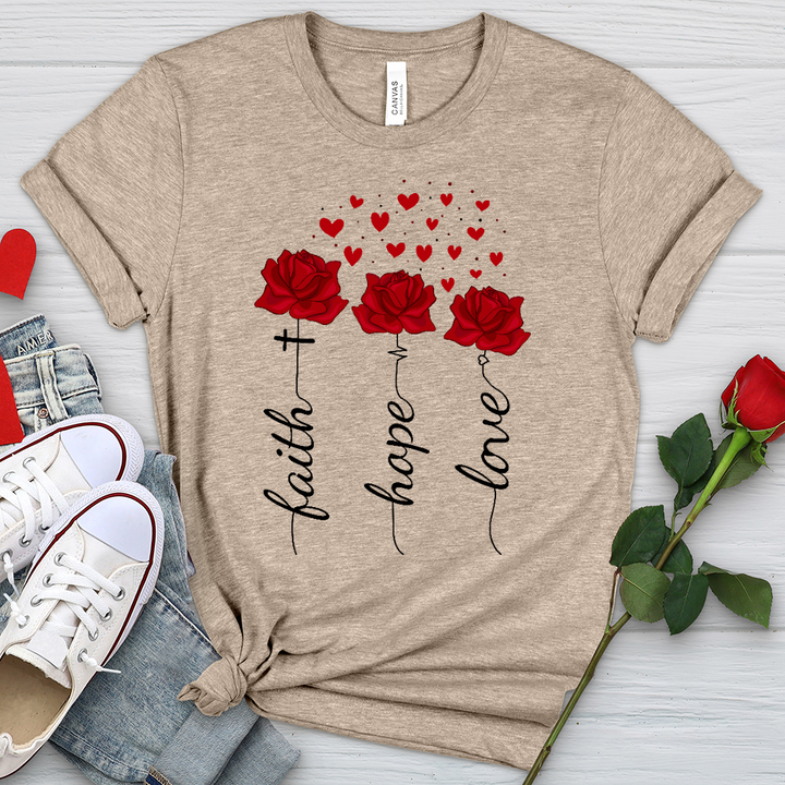 Loved Floating Hearts Heathered Tee