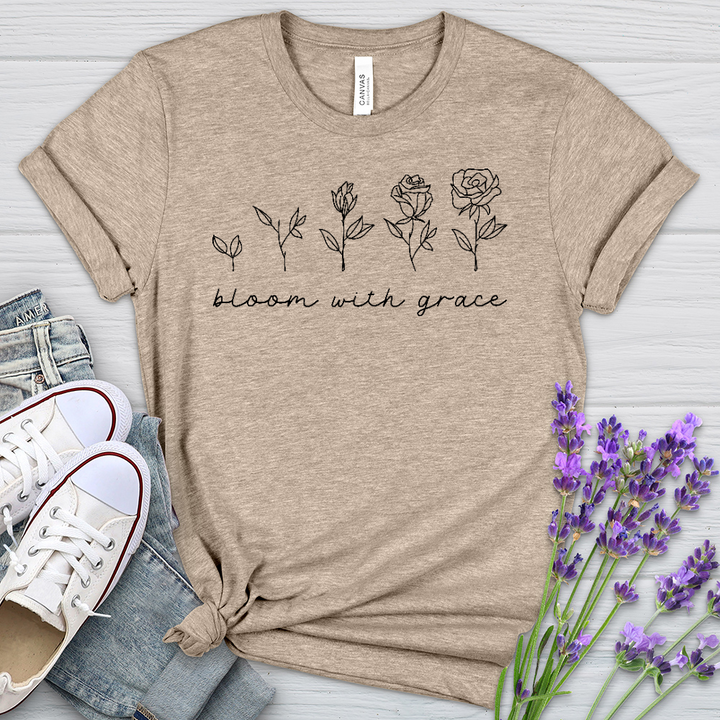 Bloom With Grace Flower Evolution Heathered Tee