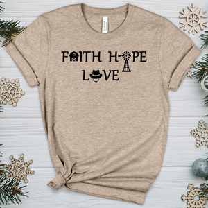 Country Faith Hope Love V1 Heathered Tee