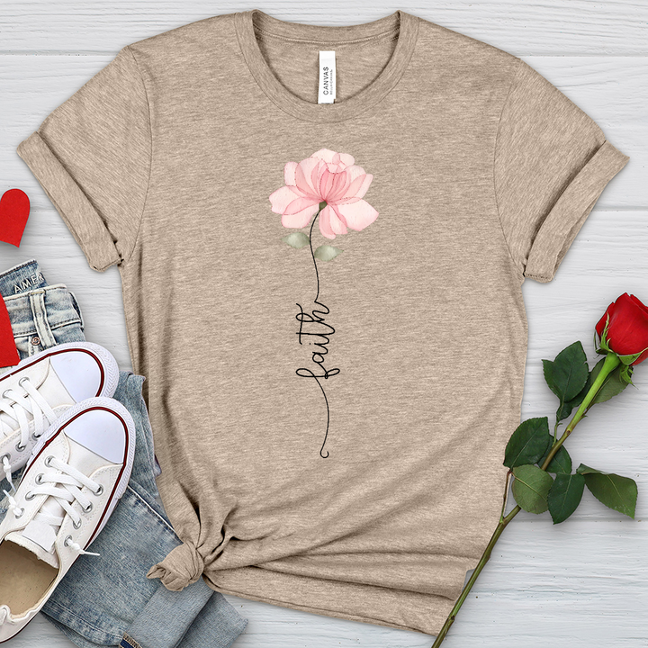 Faith Pink Rose Heathered Tee