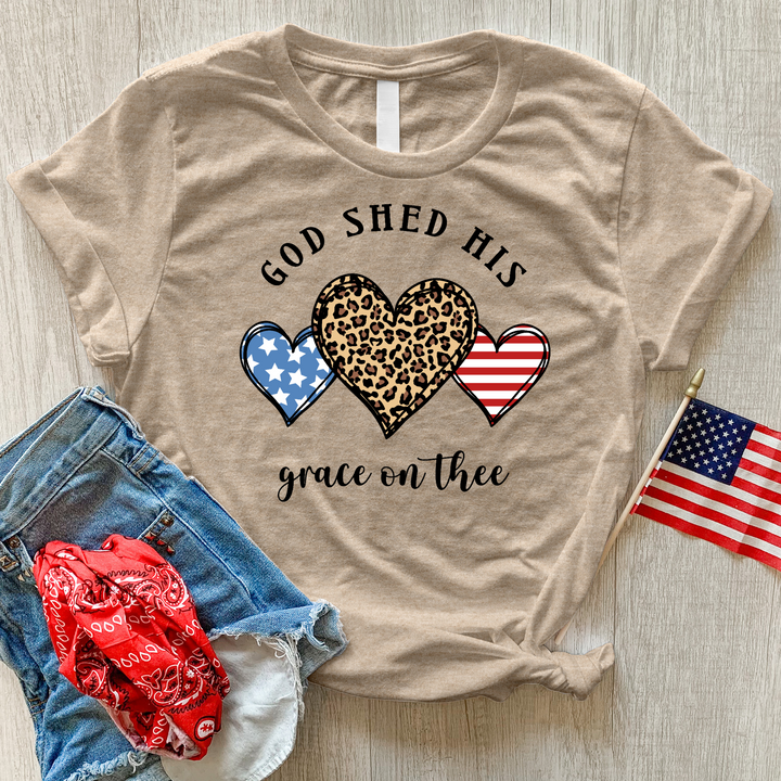 American Flag Heart Heathered Tee