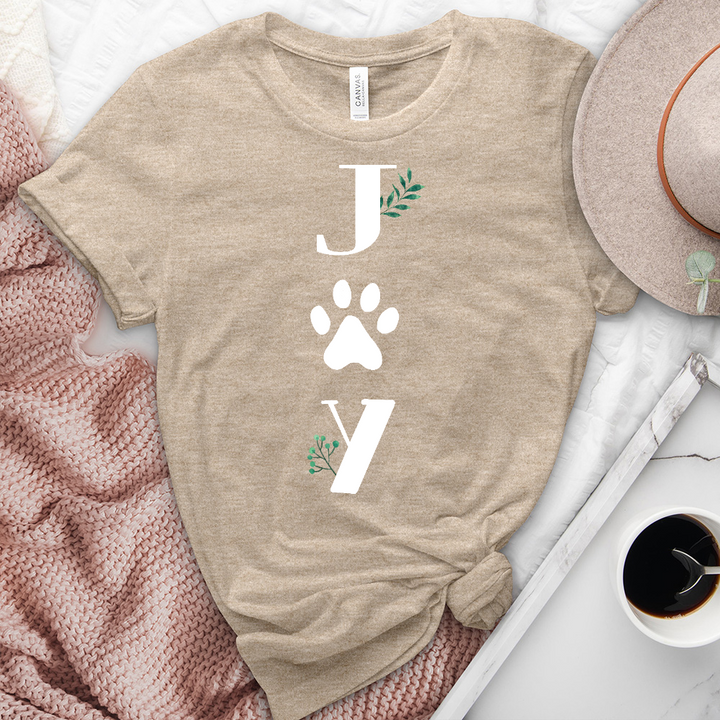 Joy Paw Print Heathered Tee