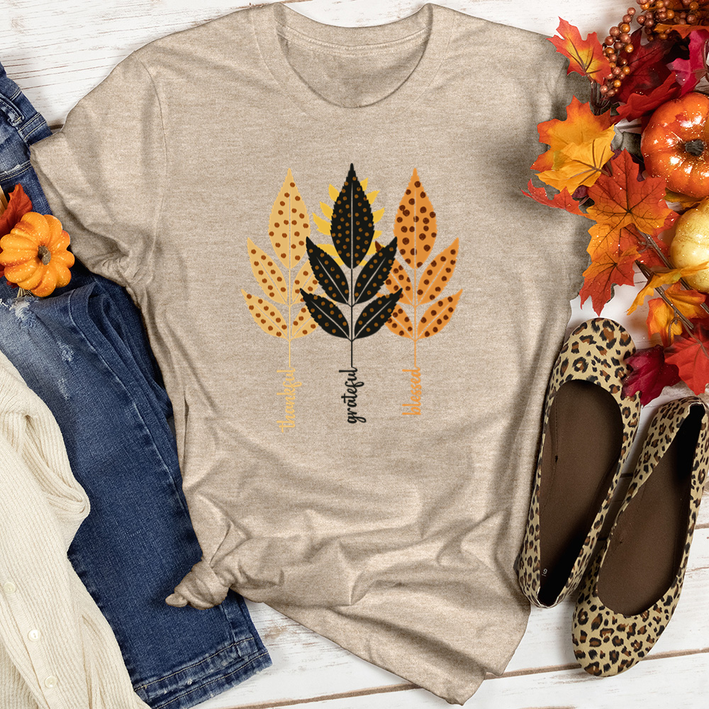 TGB Retro Autumn Leaf Trifecta Heathered Tee