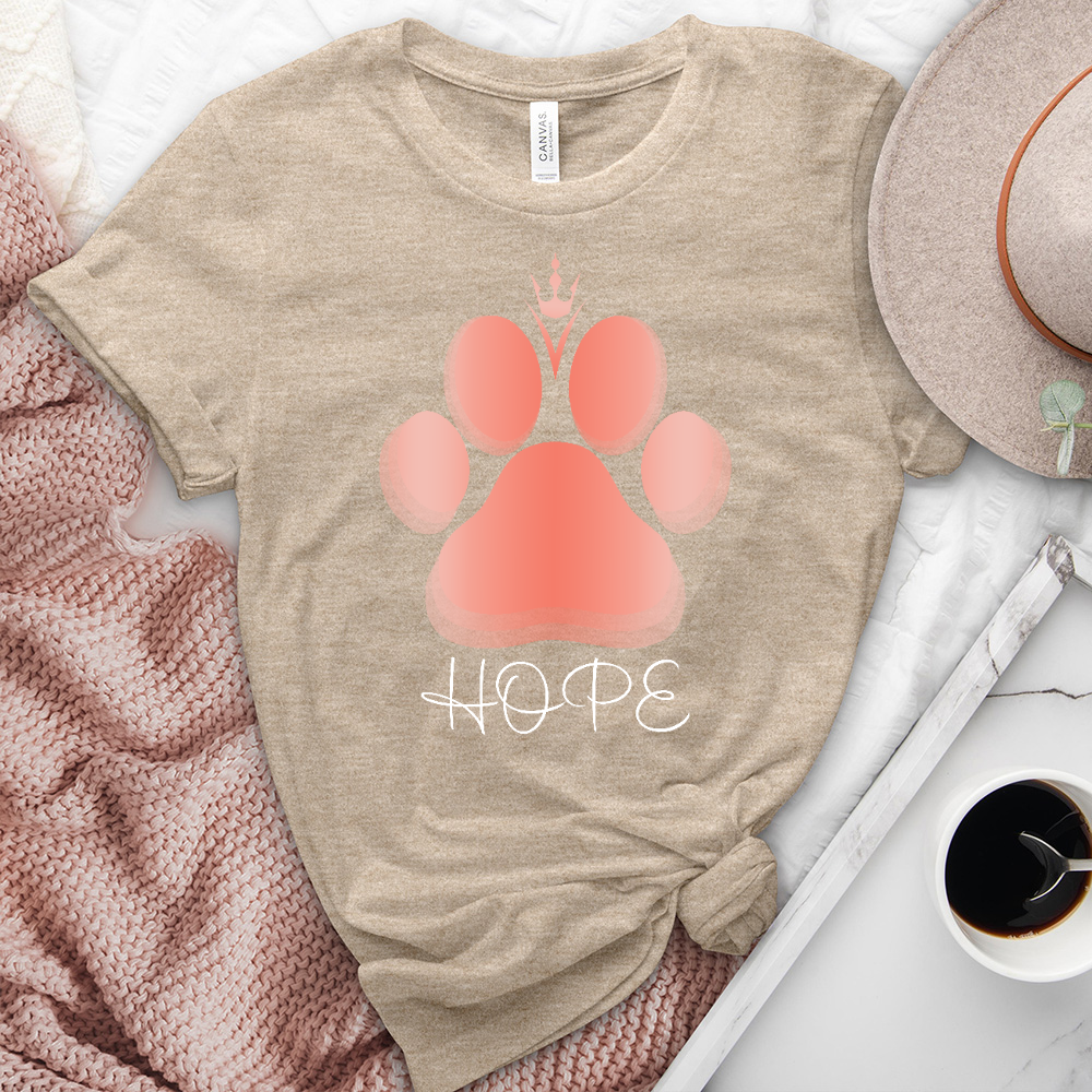 Hope Paw Print Heathered Tee