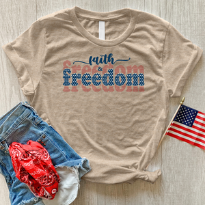 Faith & Freedom Heathered Tee