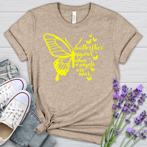 Butterflies Appear Yellow Heathered Tee