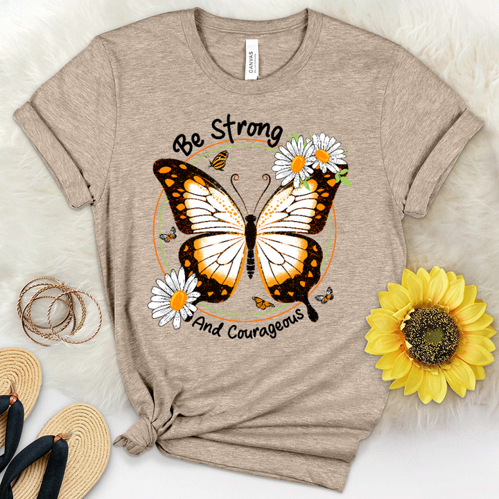 Be Strong Butterfly Heathered Tee