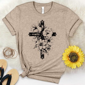 Cross Flower Heathered Tee