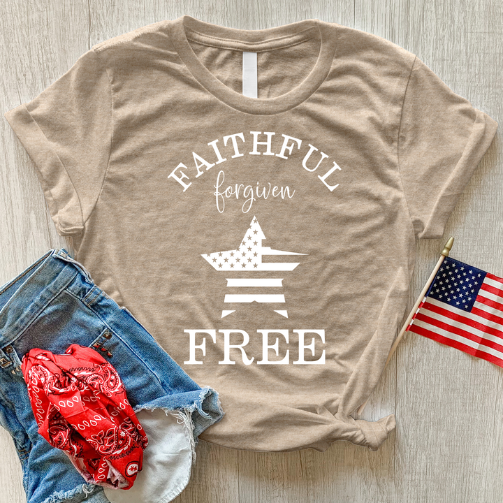 Faithful Forgiven Star Heathered Tee